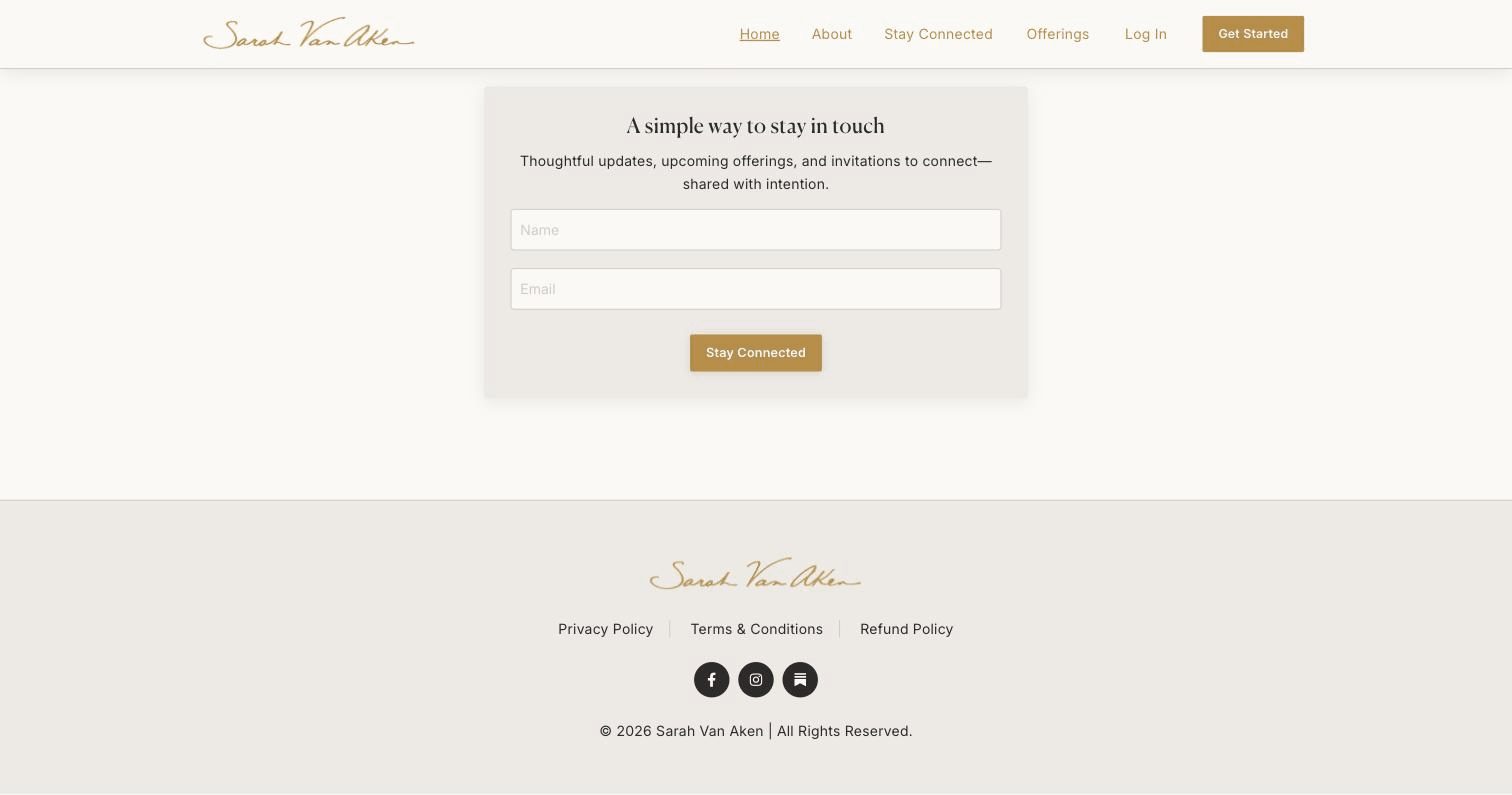 Sarah Van Aken website