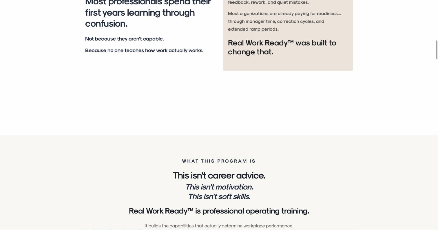 Real Work Ready website