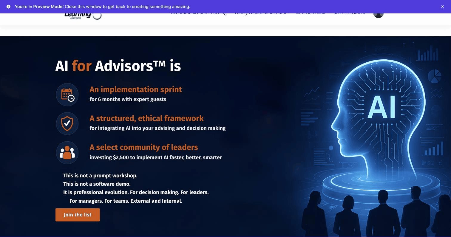 AI For Advisors website