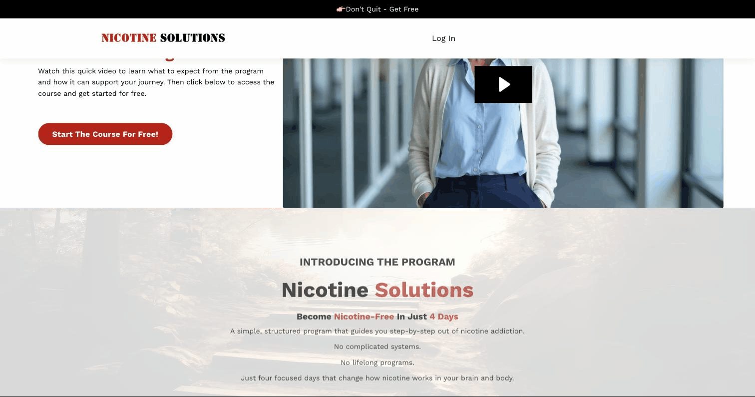 Nicotine Solutions website